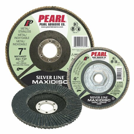 PEARL Silver Line ZC Maxidisc Flap Disc 5 x 5/8-11 Z40 T-27 MX540ZTH